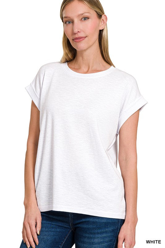 Modal Slub White Tee