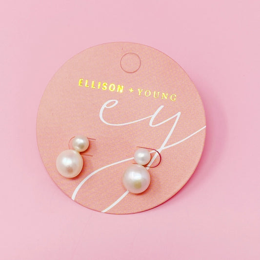 Double Pearl Earrings - sale