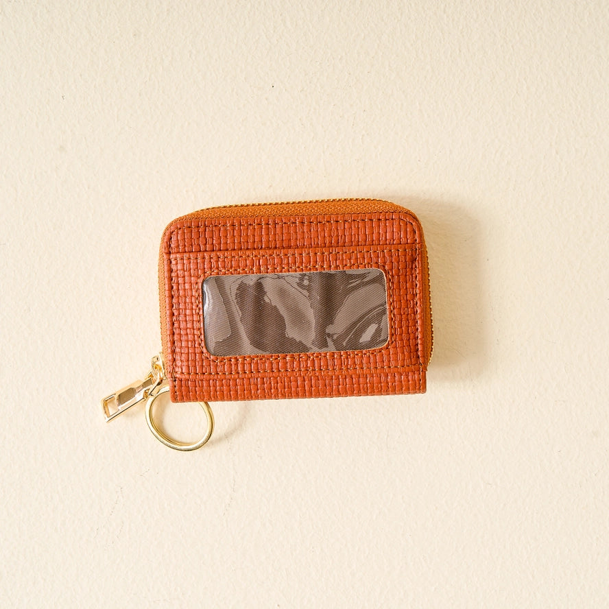 Cognac Zip Around Wallet