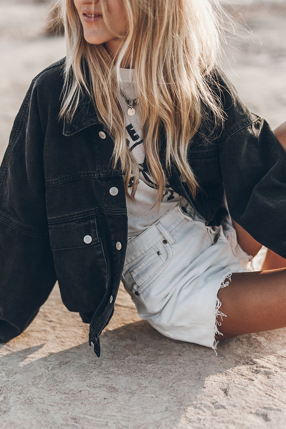 Black Denim Jacket - sale