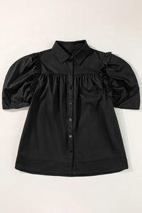 Black Puff Sleeve Blouse