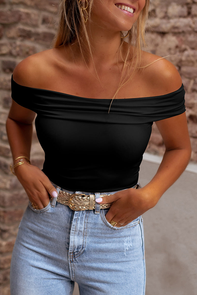 Off Shoulder Black Top