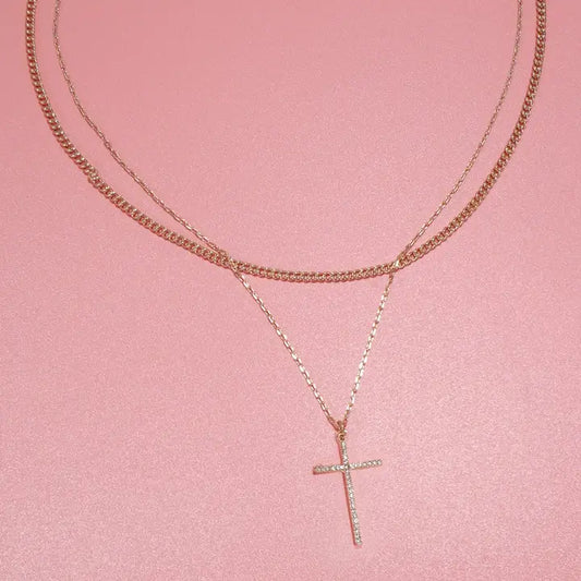 Rhinestone Cross Necklace