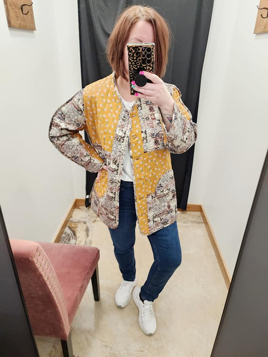 Quilted Floral Shacket