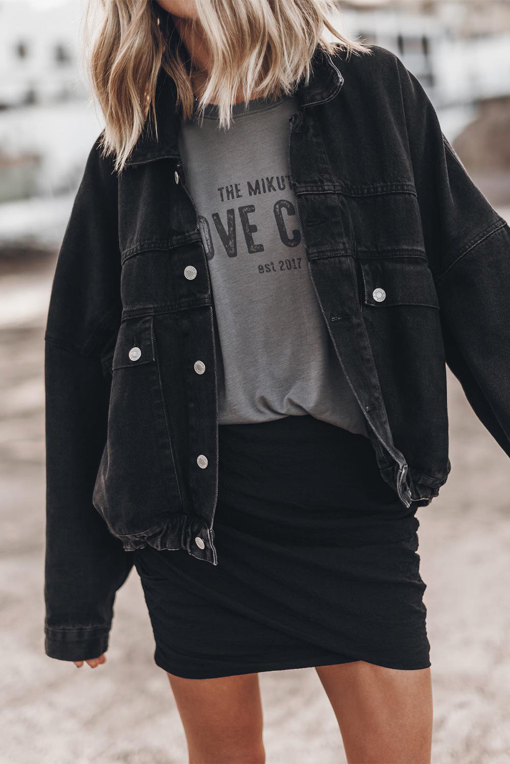 Black Denim Jacket - sale