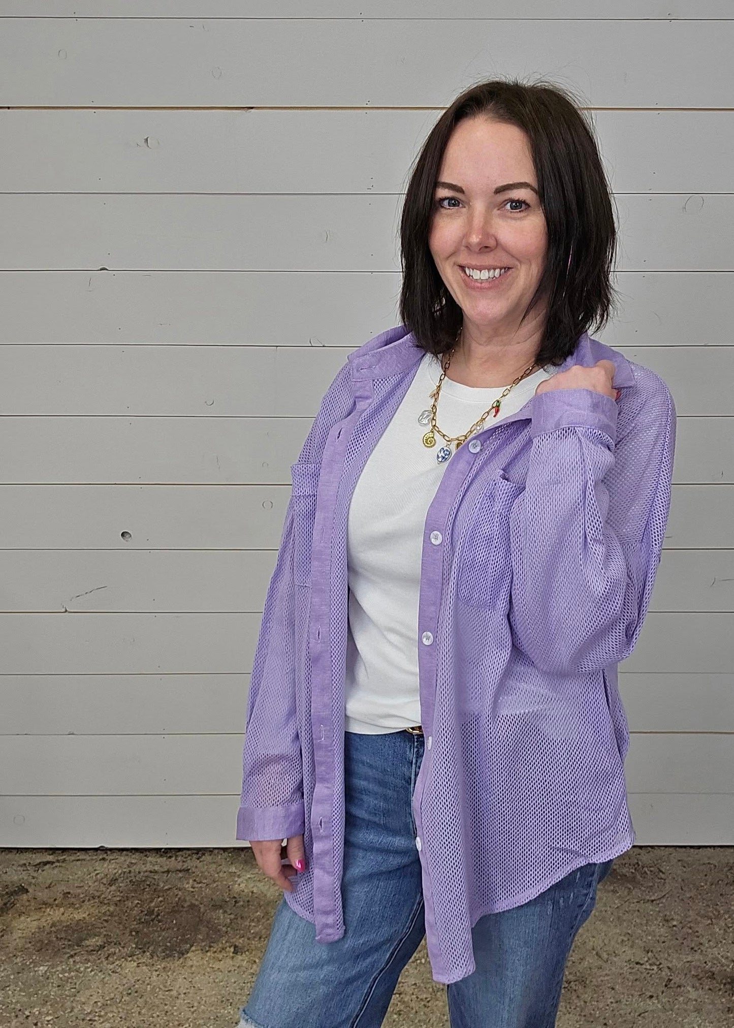 Lilac Crochet Top
