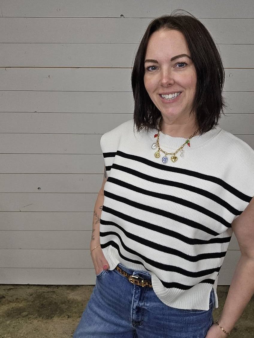 Stripe Sweater Vest - SALE