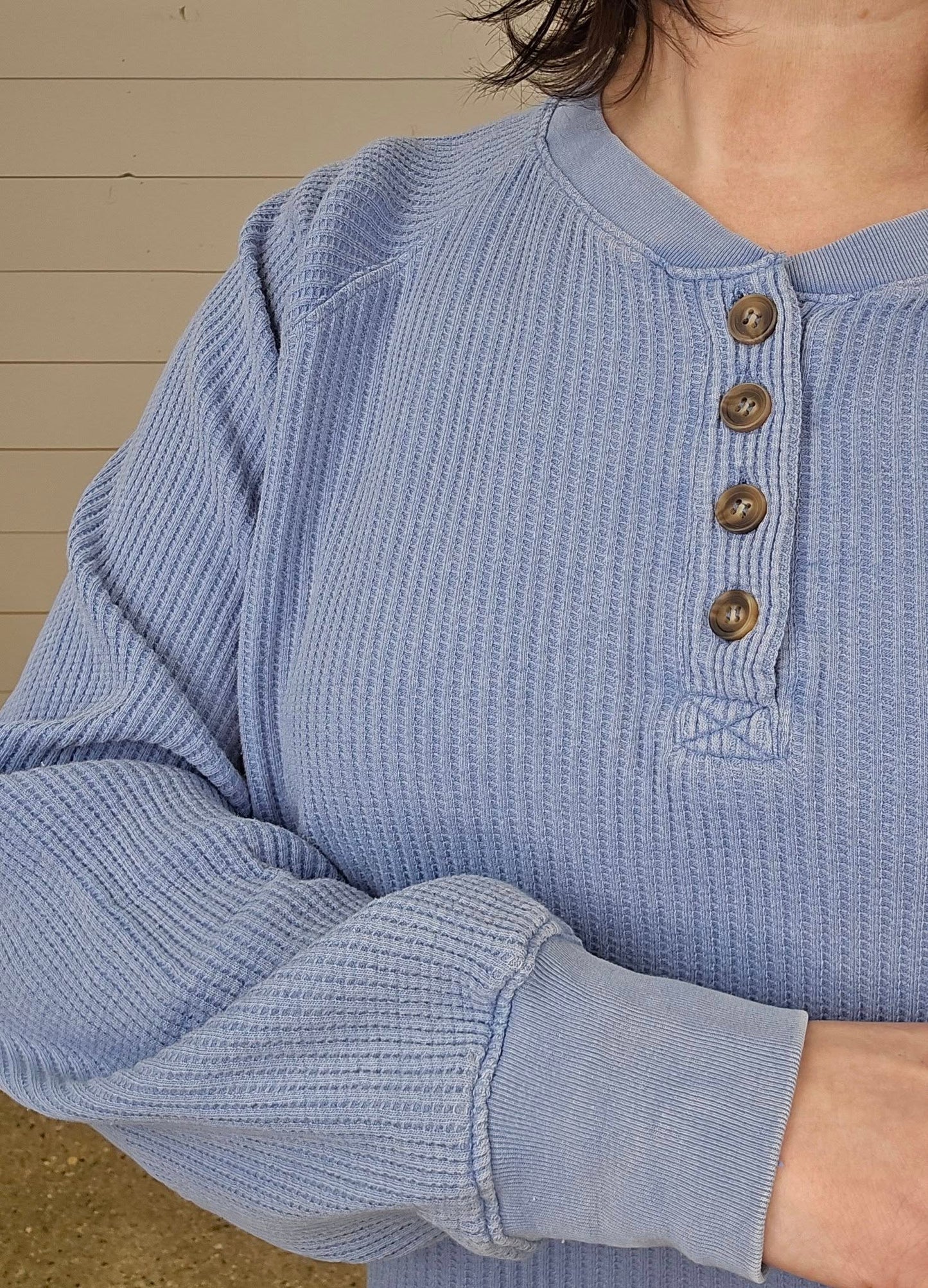 Waffle Henley Top