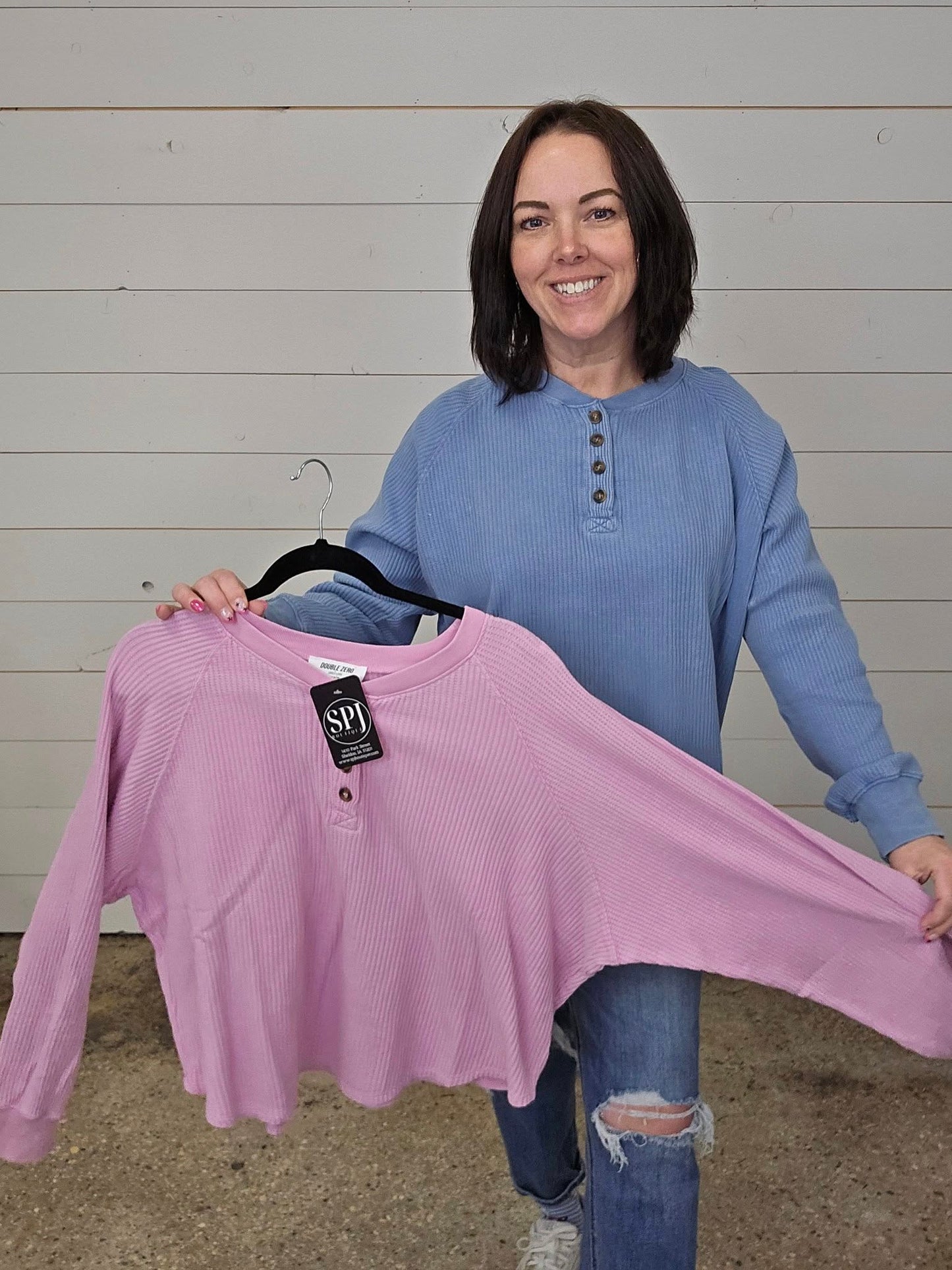 Waffle Henley Top