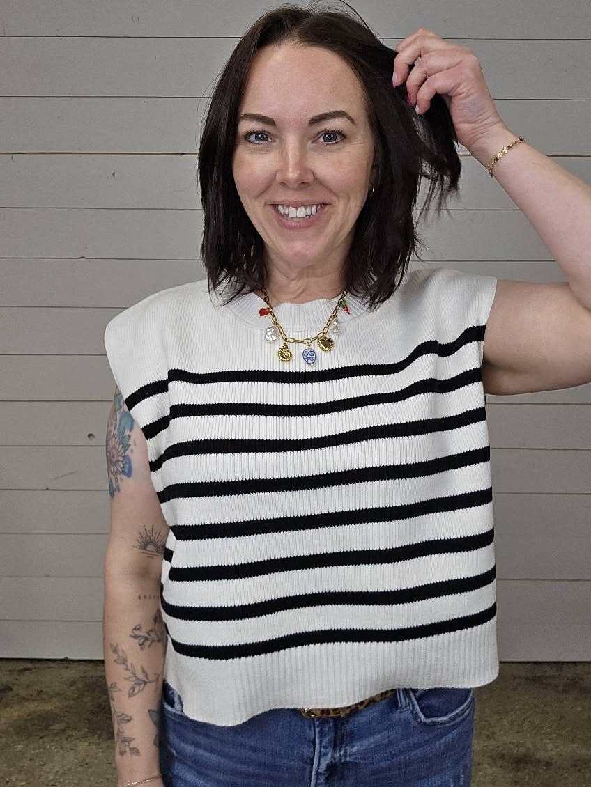 Stripe Sweater Vest - SALE
