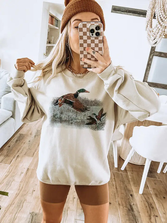 Retro Duck Scene Sweatshirt