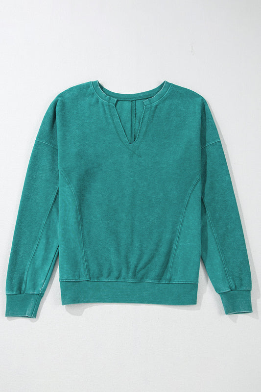 Notched Neck Sweatshirt