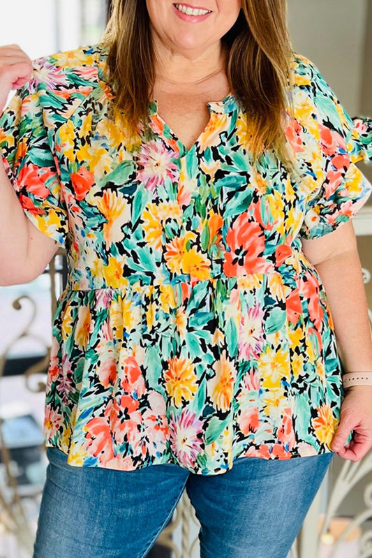 Curvy Floral Blouse - sale