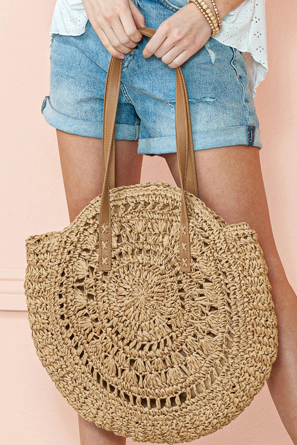 Boho Straw Round Bag