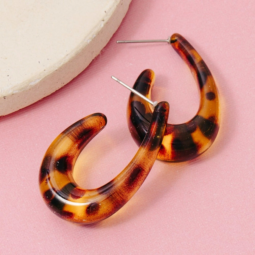 Tortoise Resin Earring
