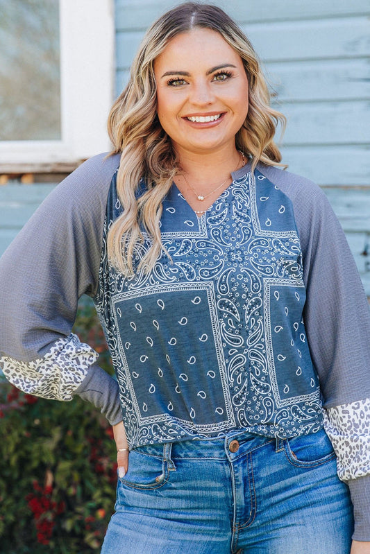 Blue Paisley Curvy Top - sale