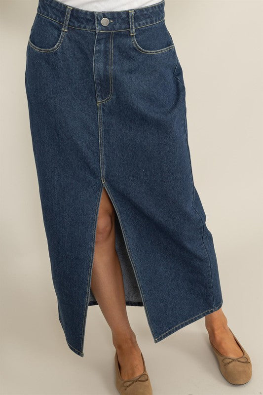 Midi Denim Skirt