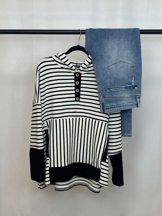 Zara Stripe Hoodie Top