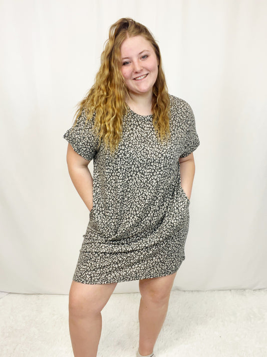 Animal Print Tee Dress
