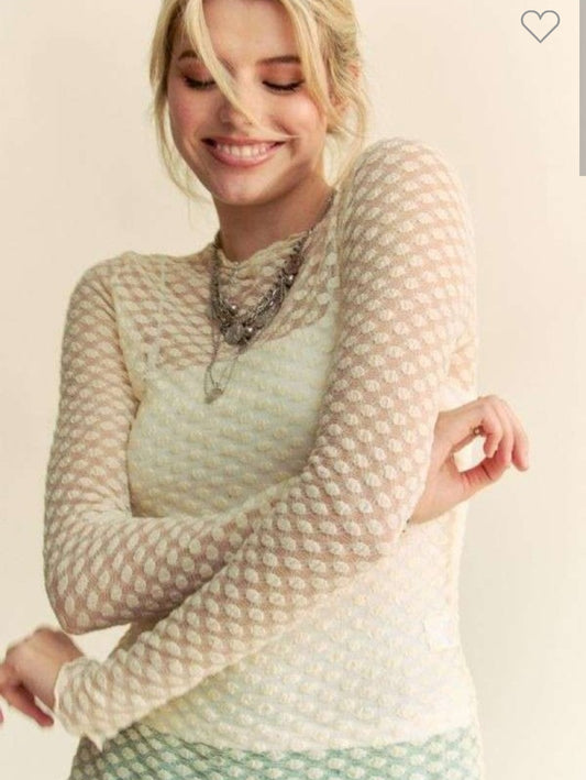 Dot Mesh Layering Top - sale