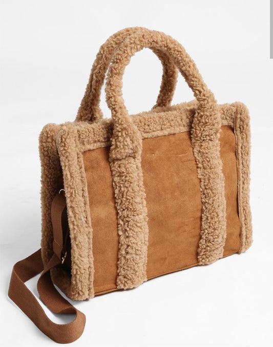 Suede Sherpa Tote - SALE