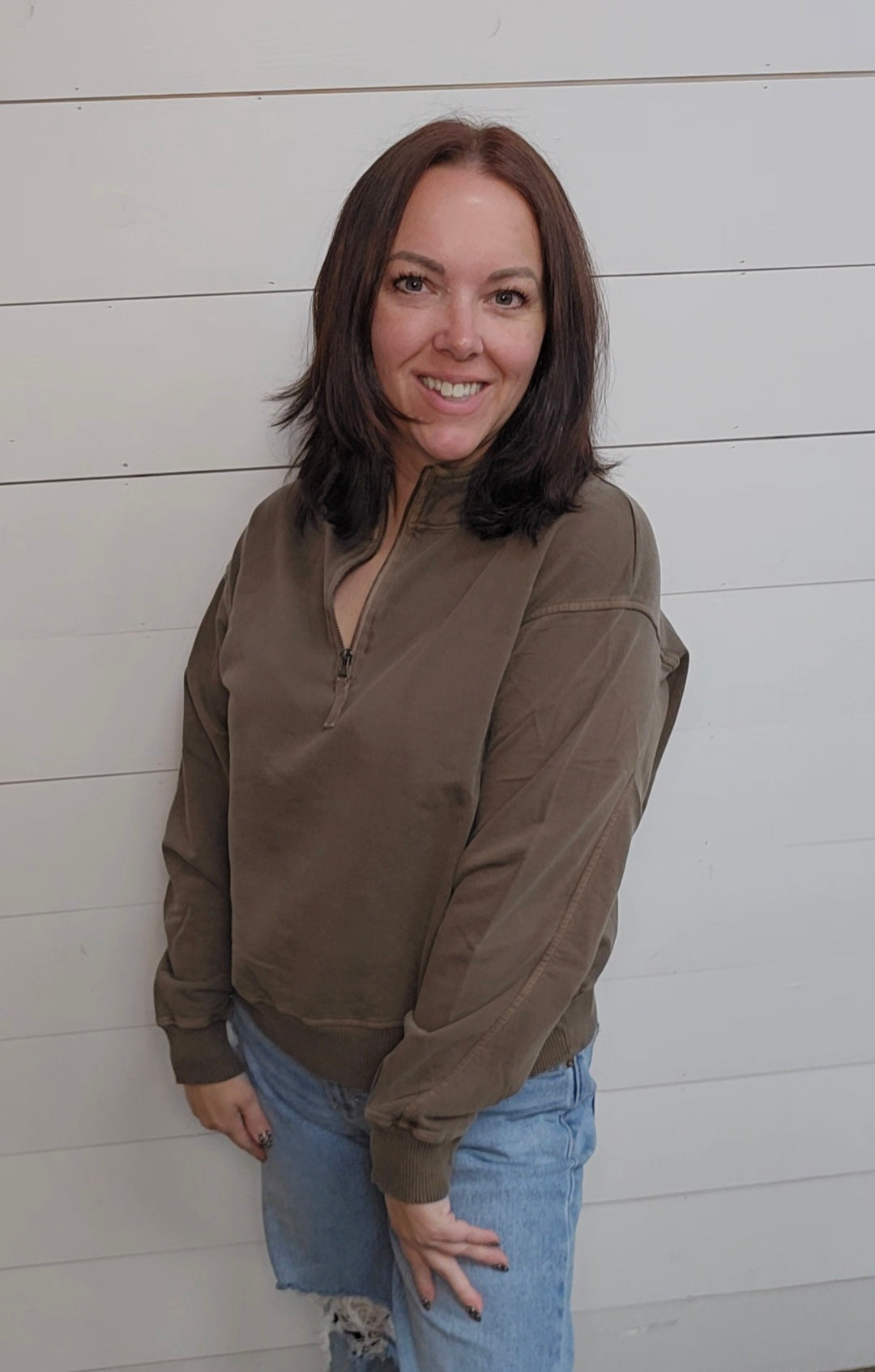 French Terry Half Zip Pullover