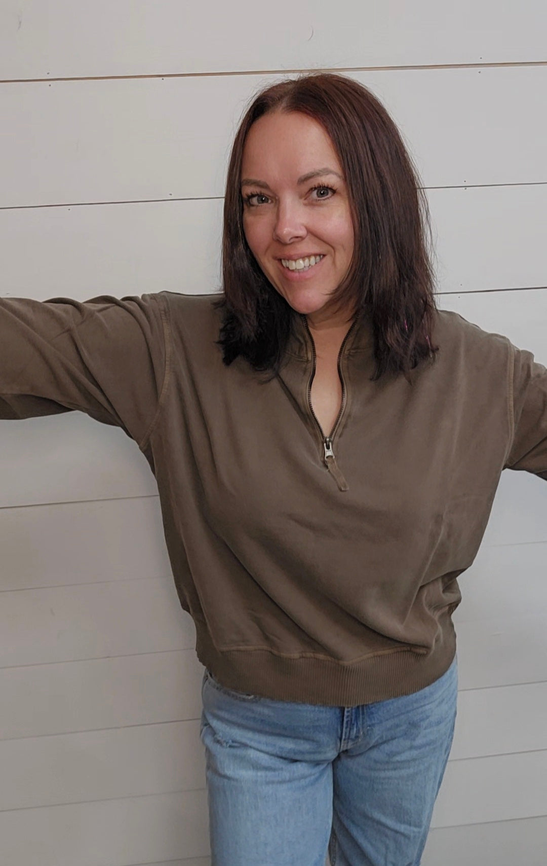 French Terry Half Zip Pullover