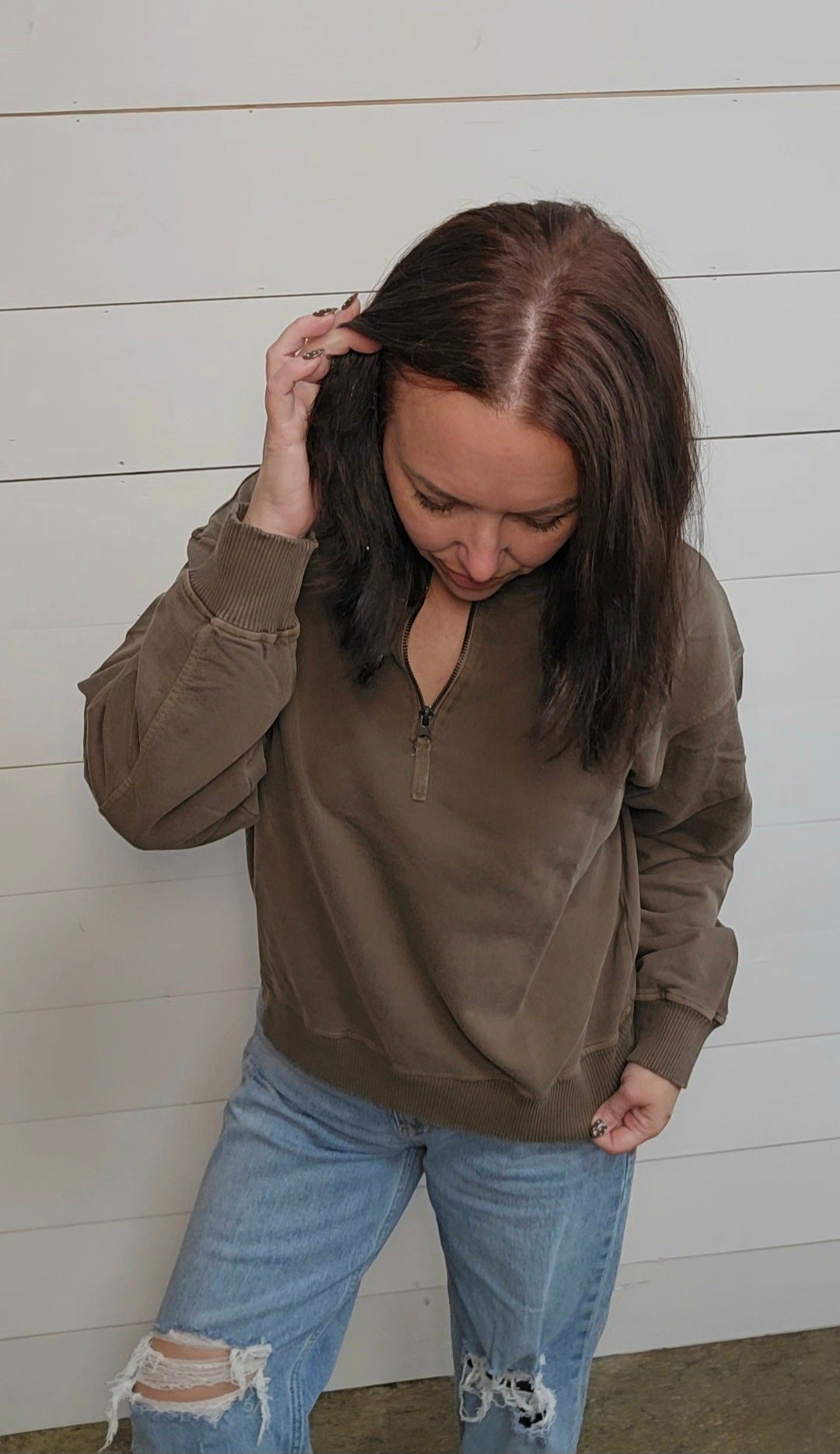 French Terry Half Zip Pullover