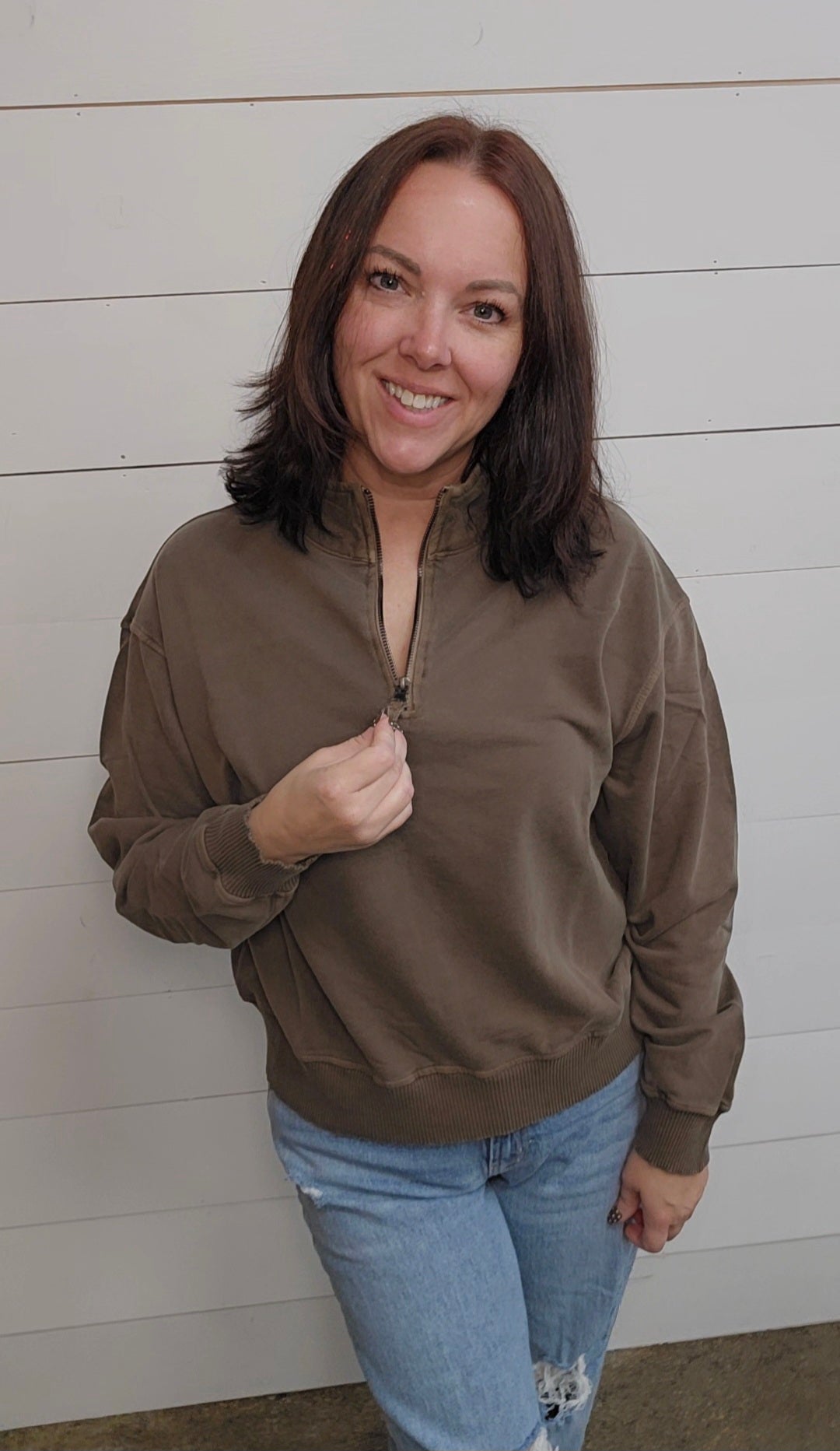 French Terry Half Zip Pullover
