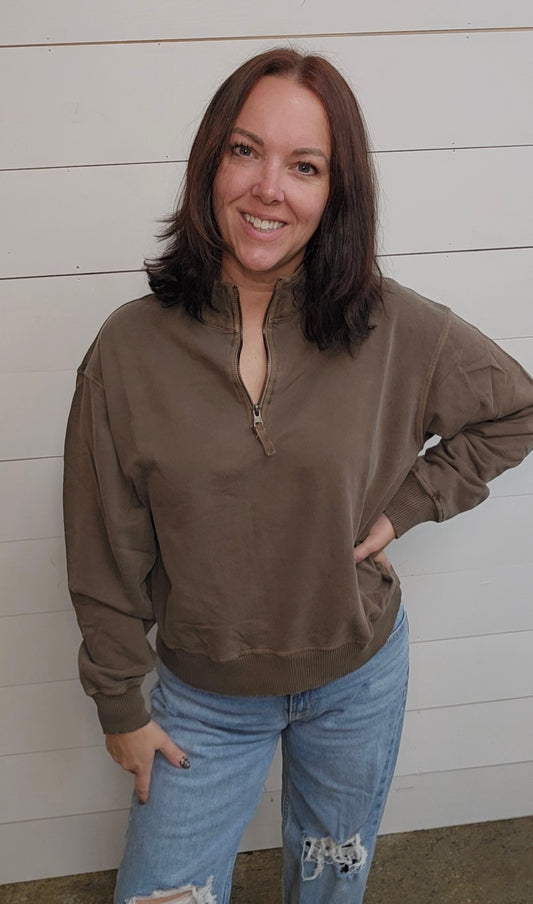 French Terry Half Zip Pullover