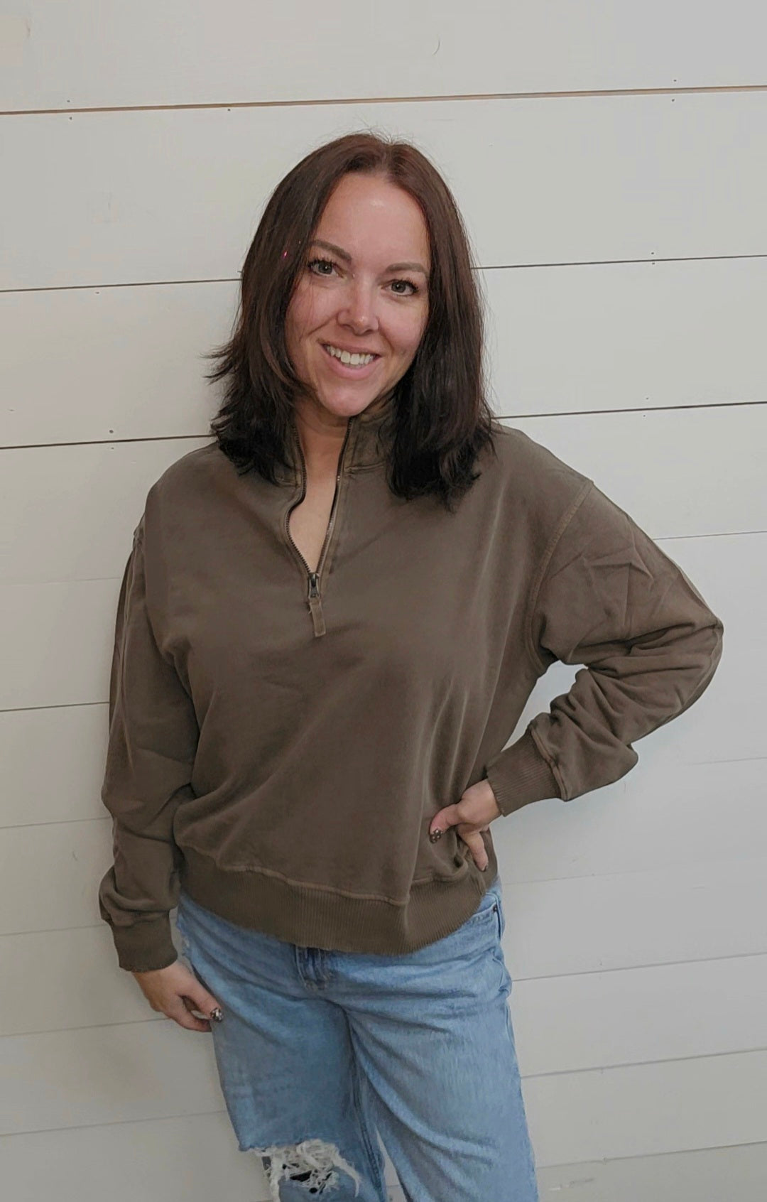 French Terry Half Zip Pullover