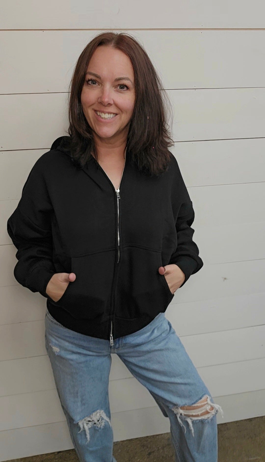 Fleece Black Zip Up Jacket