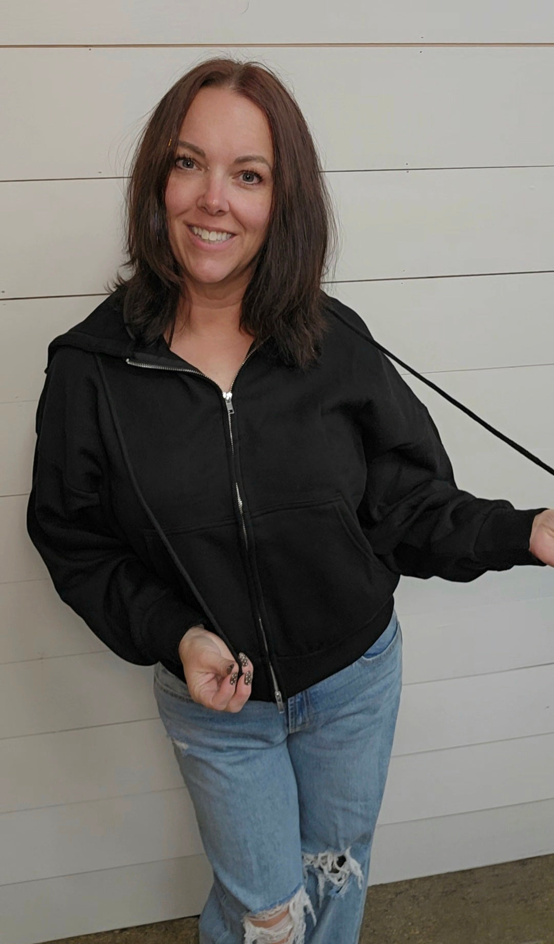 Fleece Black Zip Up Jacket