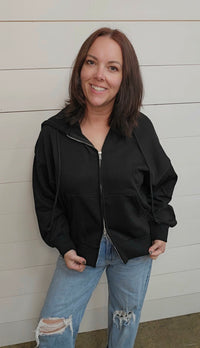 Fleece Black Zip Up Jacket
