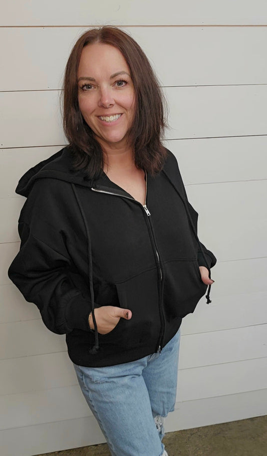 Fleece Black Zip Up Jacket
