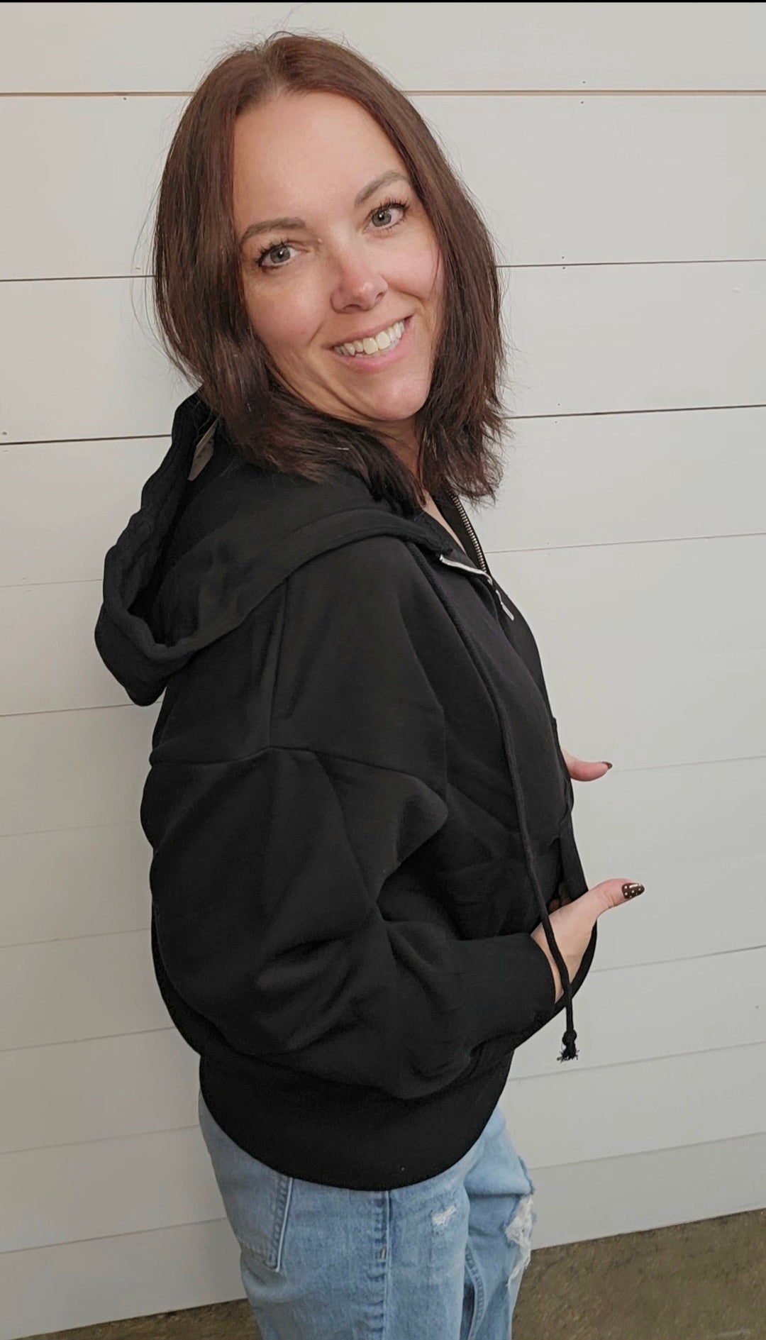 Fleece Black Zip Up Jacket