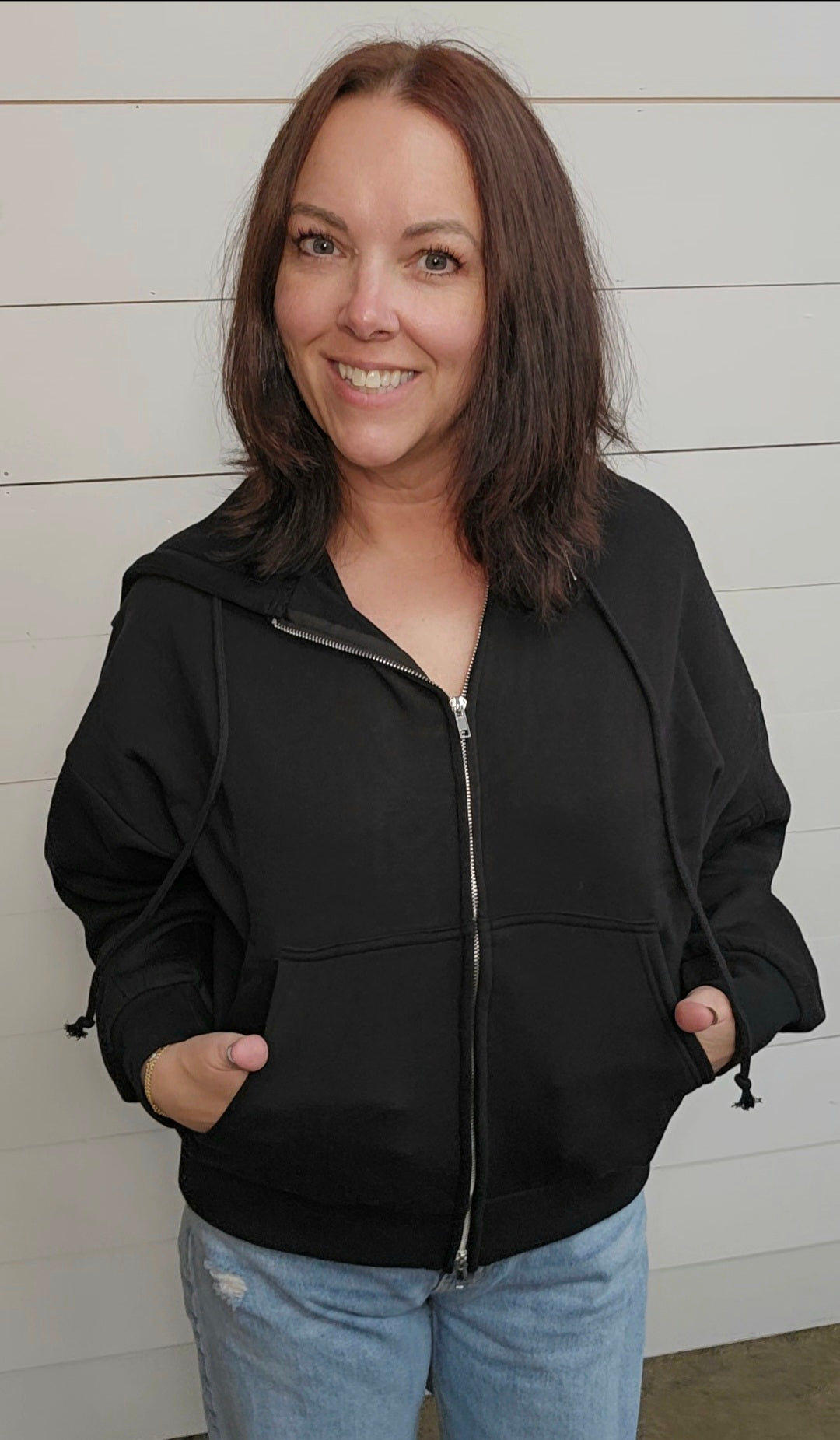 Fleece Black Zip Up Jacket