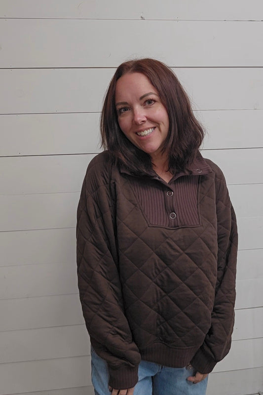 Espresso Quilt Pullover