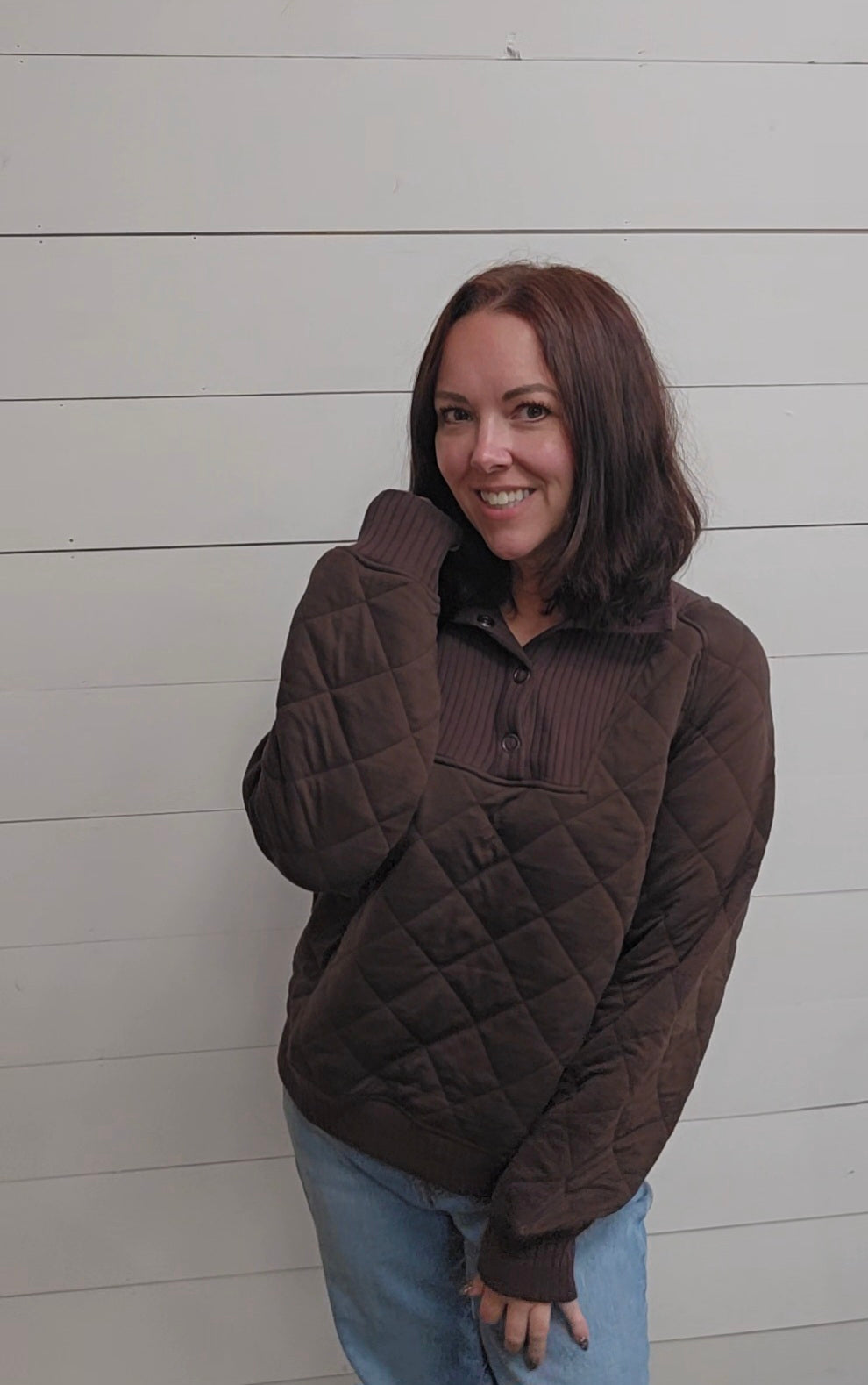 Espresso Quilt Pullover