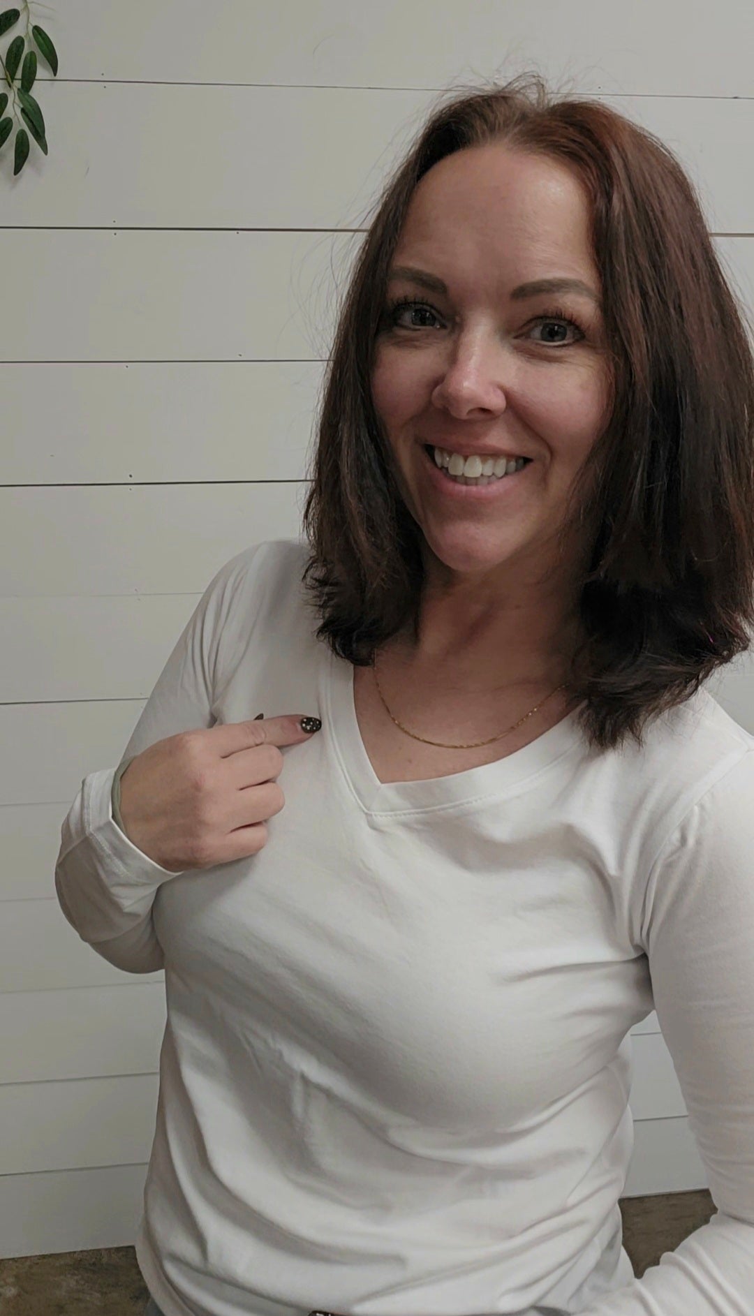 Basic V-Neck Long Sleeve Top