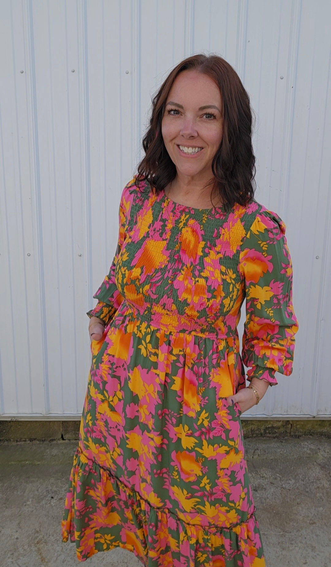Ola Orange Floral Dress