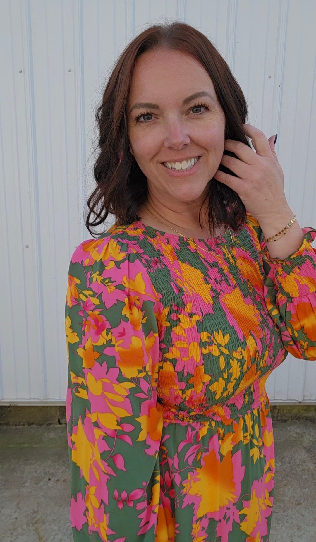 Ola Orange Floral Dress