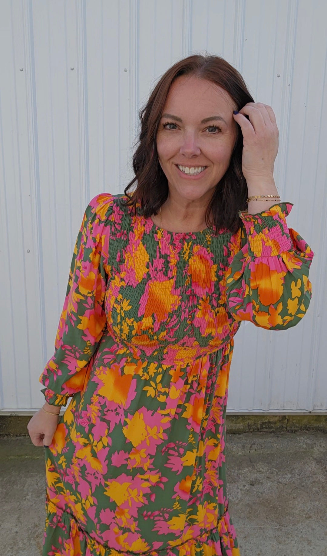 Ola Orange Floral Dress