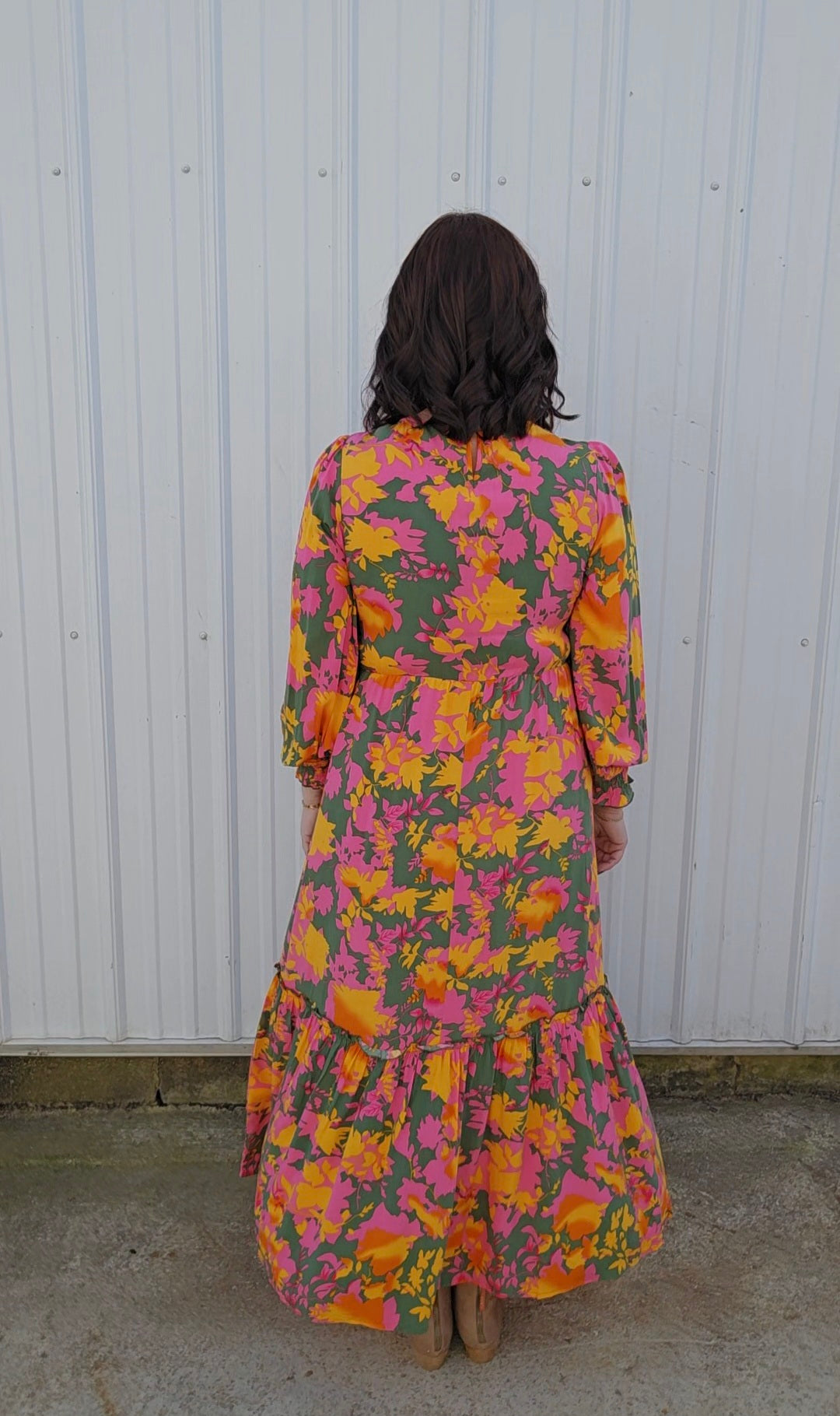 Ola Orange Floral Dress