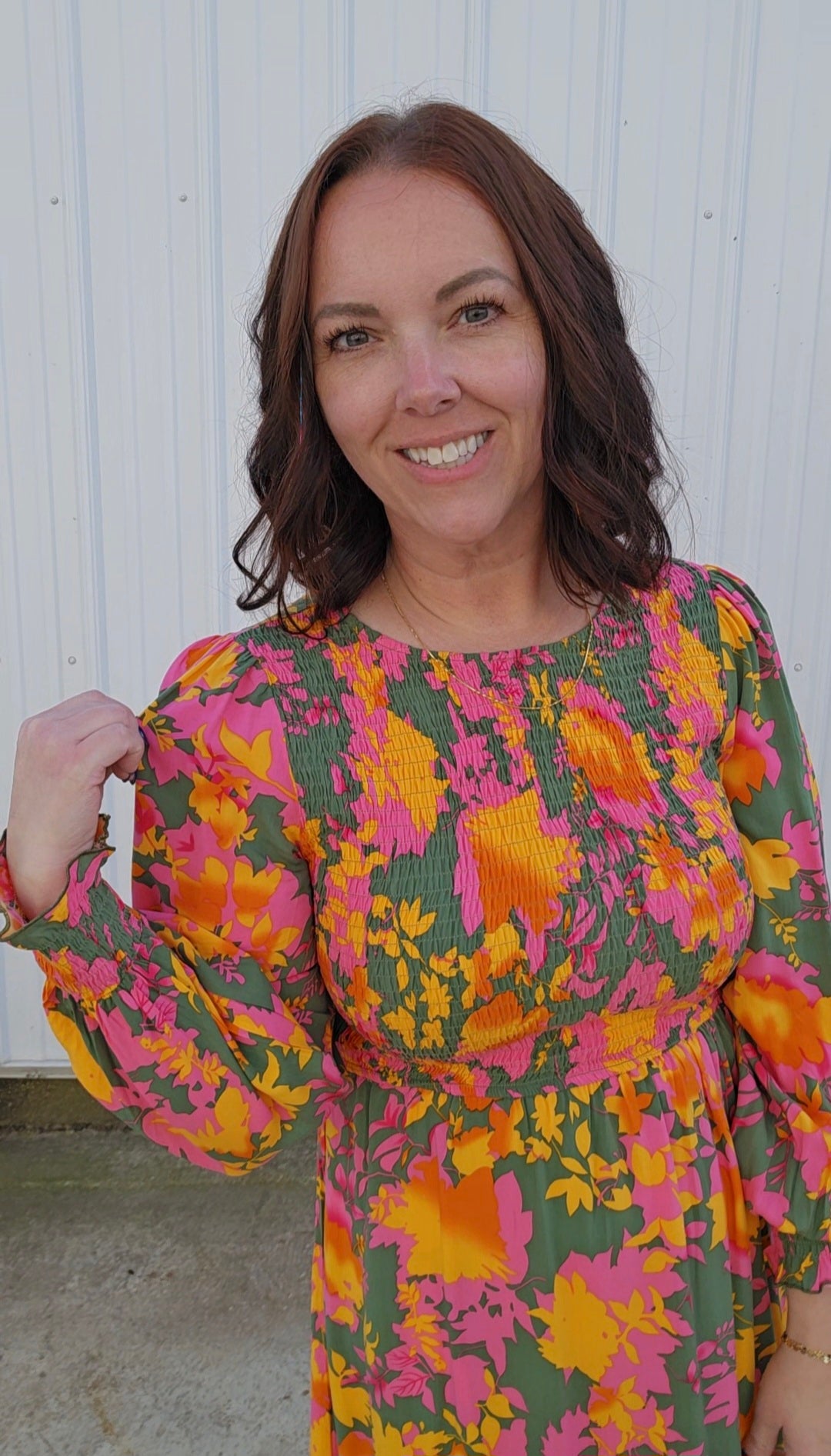Ola Orange Floral Dress