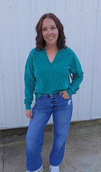 Notched Neck Sweatshirt