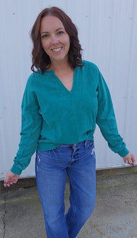 Notched Neck Sweatshirt