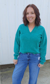 Notched Neck Sweatshirt