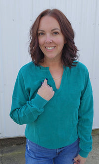 Notched Neck Sweatshirt