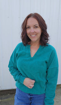 Notched Neck Sweatshirt